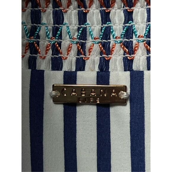 Cabana Life NWT St. Bart's Coveluxe Smocked Striped Dress Beachwear Small - Picture 7 of 8